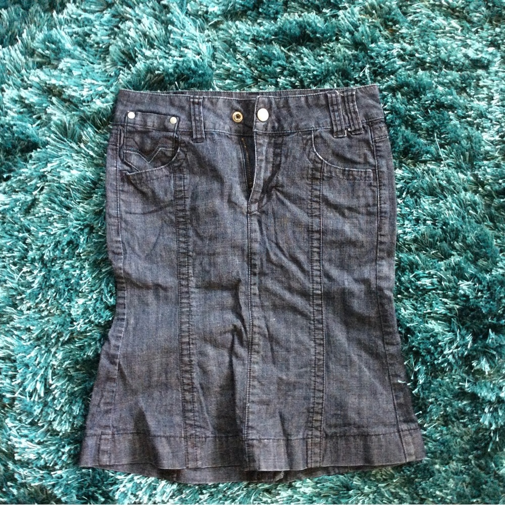 Denim pencil skirt